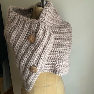 Chunky Hand knit Cottagecore Grandma Cozy Shawl Wrap